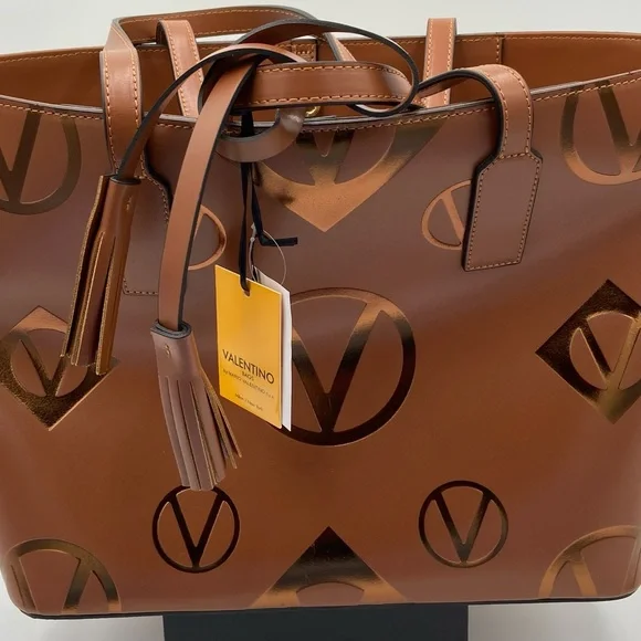 NEW! VALENTINO BY MARIO VALENTINO MAGNUS SOHO MONOGRAM LEATHER TOTE - Picture 4 of 16